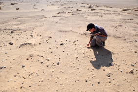 Prospection sur le site de Gaga, oasis de Kharga, Égypte